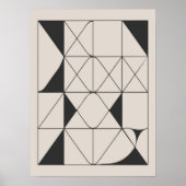 Moderne geometrische Abstracte zwart-witte kunst Poster (Voorkant)