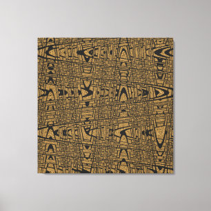 Moderne Geometrische Abstracte zwarte luipaard Canvas Afdruk