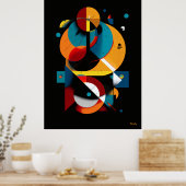 Moderne Geometrische Abstractie – Bauhausbaan Poster (Keuken)
