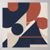 Moderne geometrische abstractie - Marine, Rust & B Poster (Voorkant)