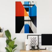 Moderne Geometrische Abstractie Poster (Thuiskantoor)