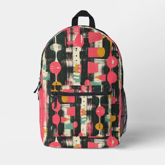 Moderne geometrische abstractie uit het midden van bedrukte rugzak (Voorkant)