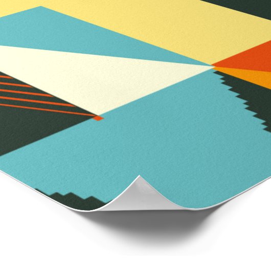 Moderne geometrische achtergrond. Abstract plat pa Poster (Hoek)