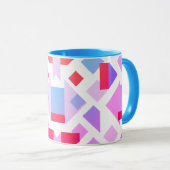 Moderne geometrische afbeelding met gekleurde vorm mok (Voorkant rechts)