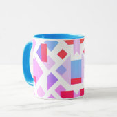 Moderne geometrische afbeelding met gekleurde vorm mok (Voorkant links)