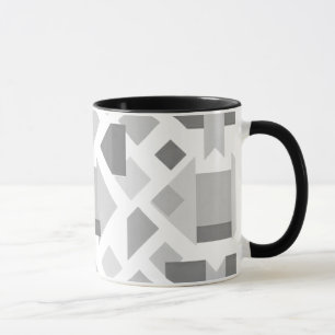 Moderne geometrische afbeelding met zwarte vormen. mok