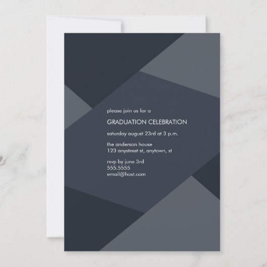 Moderne geometrische Afstuderen-uitnodiging Kaart (Achterkant)