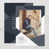 Moderne geometrische Afstuderen-uitnodiging Kaart (Voorkant / Achterkant)