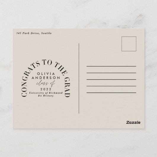 Moderne geometrische afstuderen voor multi-foto's briefkaart (Achterkant)