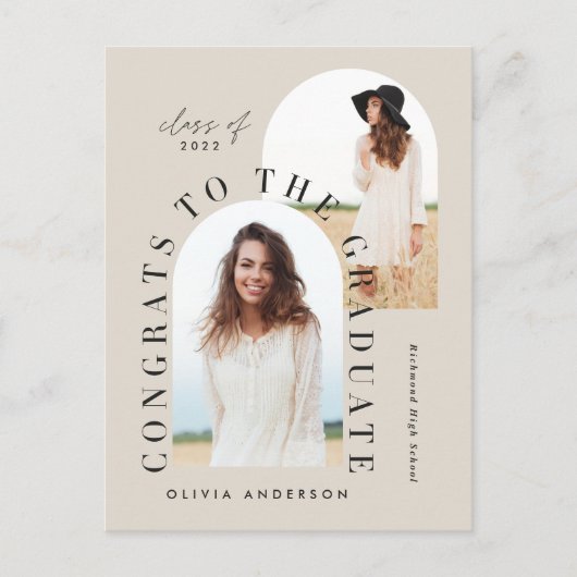 Moderne geometrische afstuderen voor multi-foto's briefkaart (Voorkant)