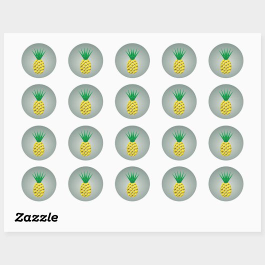 Moderne geometrische ananas ronde sticker (Vel)