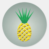 Moderne geometrische ananas ronde sticker (Voorkant)