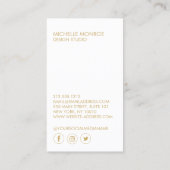 Moderne geometrische Art Deco Faux Gold Designer Visitekaartje (Achterkant)