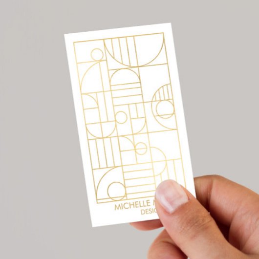 Moderne geometrische Art Deco Faux Gold Designer Visitekaartje