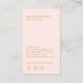 Moderne geometrische Art Deco Faux Gold/Pink Desig Visitekaartje (Achterkant)