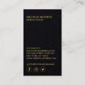 Moderne Geometrische Art Deco Faux Goud/Zwart Papi Visitekaartje (Achterkant)