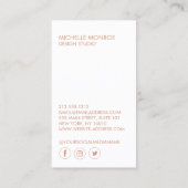 Moderne geometrische Art Deco Faux Roos Gold Desig Visitekaartje (Achterkant)