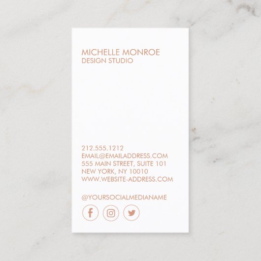 Moderne geometrische Art Deco Faux Roos Gold Desig Visitekaartje (Achterkant)