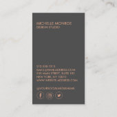 Moderne geometrische Art Deco Faux Roos Goud/Grijs Visitekaartje (Achterkant)