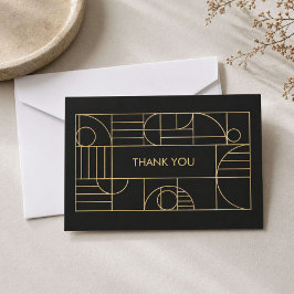 Moderne geometrische Art Deco goud/zwart bedankt 