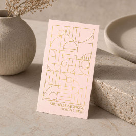 Moderne geometrische Art Deco namaak goud/roze ont Visitekaartje