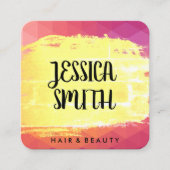 Moderne geometrische artistieke geborsteld vierkante visitekaartje (Voorkant)