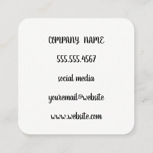 Moderne geometrische artistieke geborsteld vierkante visitekaartje (Achterkant)