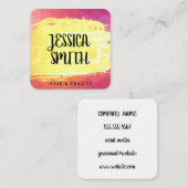 Moderne geometrische artistieke geborsteld vierkante visitekaartje (Voorkant / Achterkant)