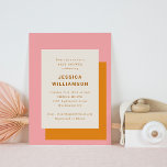 Moderne geometrische Baby showers Roze en Oranje Kaart<br><div class="desc">Modern Geometric Bold Pink en Oranje Stijlvol Baby shower Uitnodiging</div>