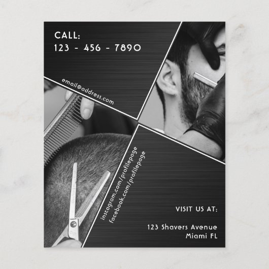 Moderne geometrische barber flyer (Achterkant)