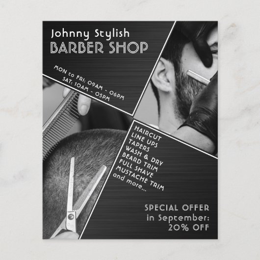 Moderne geometrische barber flyer (Voorkant)
