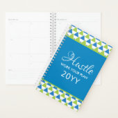 Moderne geometrische blauw groene driehoeken Hustl Planner (Display)
