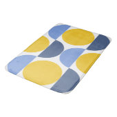 Moderne geometrische blauwe en gele cirkels badmat (Gekanteld)
