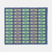 Moderne Geometrische Blauwe Groene Latte Aangepast Fleece Deken (Voorkant (Horizontaal))