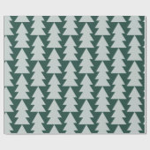 Moderne geometrische blauwe kerstboom cadeaupapier (Vlak)