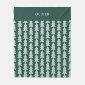 Moderne geometrische blauwe kerstboom fleece deken (Voorkant)