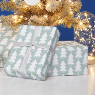 Moderne geometrische blauwe kerstboom grafische Wr Cadeaupapier