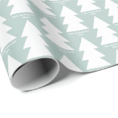 Moderne geometrische blauwe kerstboom grafische Wr Cadeaupapier (Rol Hoek)