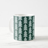 Moderne geometrische blauwe kerstboom koffiemok (Voorkant links)