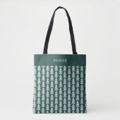 Moderne geometrische blauwe kerstboom tote bag (Voorkant)