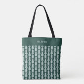 Moderne geometrische blauwe kerstboom tote bag (Achterkant)