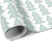 Moderne geometrische blauwe kerstboom uniek cadeaupapier (Rol Hoek)