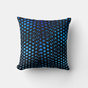 Moderne geometrische blauwe stippenpatroon kussen