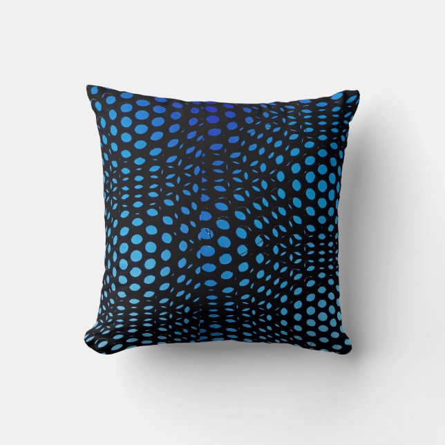 Moderne geometrische blauwe stippenpatroon  kussen (Voorkant)
