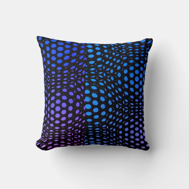 Moderne geometrische blauwe stippenpatroon  kussen (Voorkant)