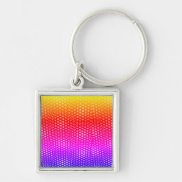 Moderne geometrische blauwe stippenpatroon sleutelhanger