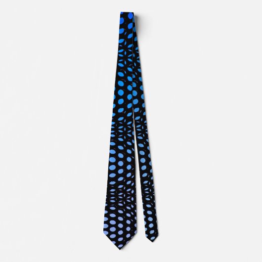Moderne geometrische blauwe stippenpatroon stropdas (Voorkant)