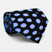 Moderne geometrische blauwe stippenpatroon stropdas (Opgerold)