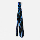 Moderne geometrische blauwe stippenpatroon stropdas (Achterkant)