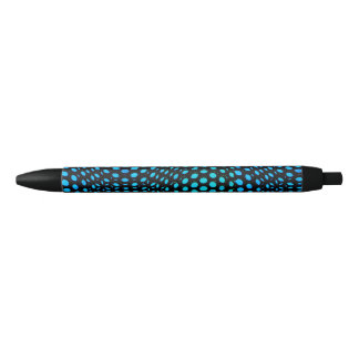 Moderne geometrische blauwe stippenpatroon zwarte inkt pen